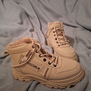 Winter Boots Casual Warm Womens Ankle Snow Sz 8 Furry Waterproof